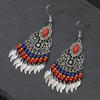 GemChic Women's New Vintage Leaf Fringe Hollow Beading Fringe Earrings Ethnic Fashion Hook Earrings Birthday Christmas Jewelry Gift