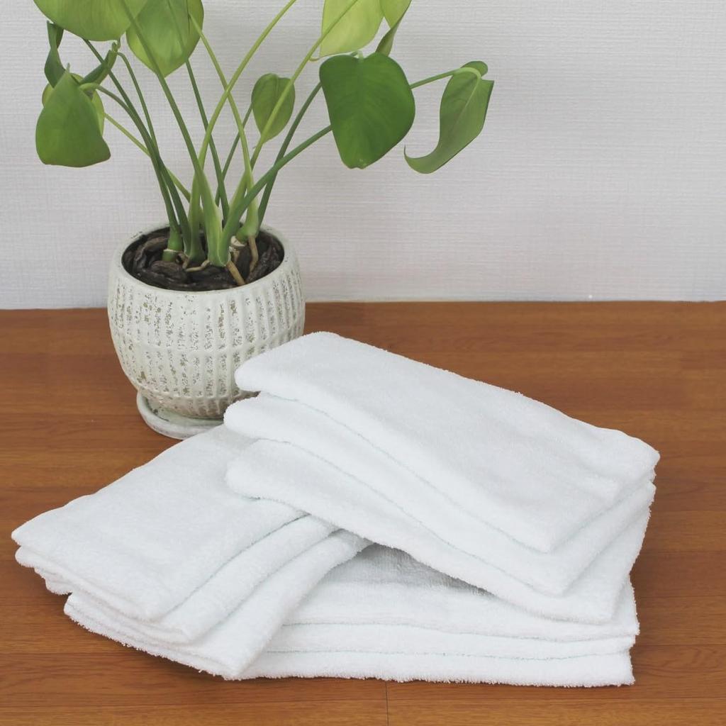 [Easy To Wash, Commercial Use] Lightweight and Quick-drying 100% Cotton White Face Towels, 24 Count, 160 Momme (34 X 84 Cm), 42747