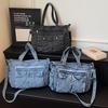 Gewaschene Denim-Tragetasche mit mehreren Taschen Damen-Umhängetasche