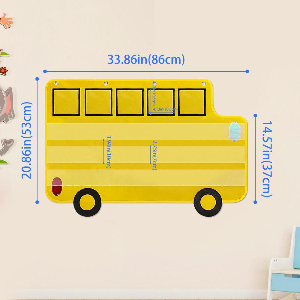 Classroom Decoration: School Bus Letter Phonics Hanging Pocket Chart
