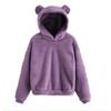 European and American-style Winter/fall Plush Hoodie with Rabbit Ear Design, Warm and Stylish Sweatshirt