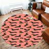 1pc Dachshund Pattern Pattern Office Round Rugs, Under Chair Round Rugs for Living Room, Bedroom, Bathroom Decoration Carpet 091865