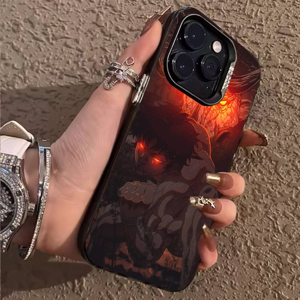 Cool B-Baki H-Hanma Phone Case For iPhone 17,16,15,14,13,12,11,Pro,X,XS,Max,Plus Soft Black Cover