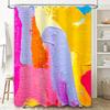 Colorful Brushstroke Shower Curtain Modern Abstract Design for Bathroom Decor