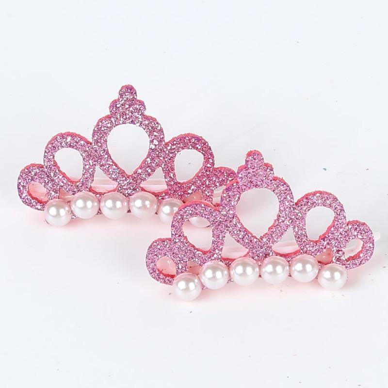 Pet Grooming Headdress Decoration Accessories Luxury Dog Cat Faux Pearl Crown Hair Clip