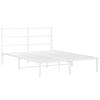 Metal Bed Frame with Headboard White 140 X 190 Cm