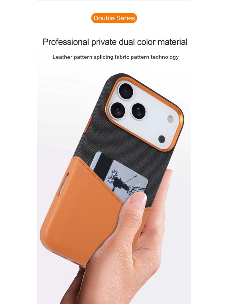 Apple iPhone 17 Pro Max Zweifarbige magnetische Kartenfachhülle, passend für iPhone 12-15 Modelle.