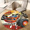 Blaze en de Monster Machines, Ninja Blaze Stoelmat Ronde Vloerkleed Kantoortapijt, Machinewasbaar, Antislip, Geschikt voor Woonkamers, Slaapkamers