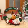 Christmas decoration wall hanging Elk Snowman plush doll Christmas Christmas rattan wooden Christmas wreath
