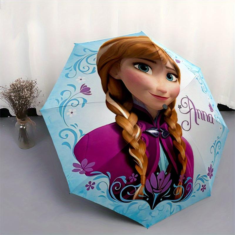1pc Anna Frozen Princess Automatic Opening/Closing Umbrella - Portable 3-Fold Design, 8-Bone Iron Frame Outdoor Umbrella, Ideal Gift for Fan