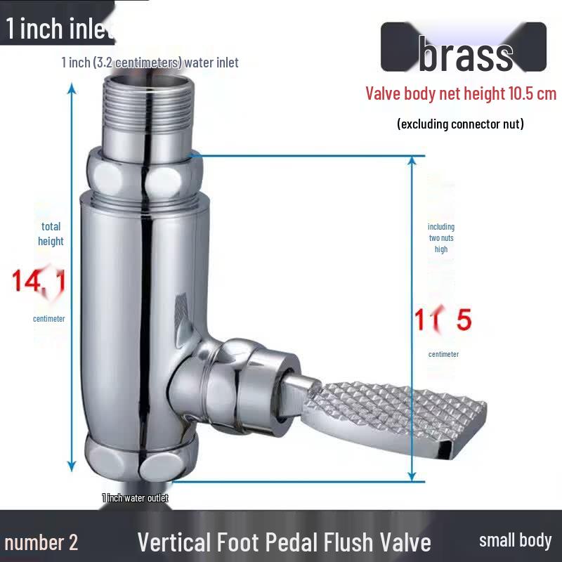 Copper Vertical Foot Pedal Flush Valve