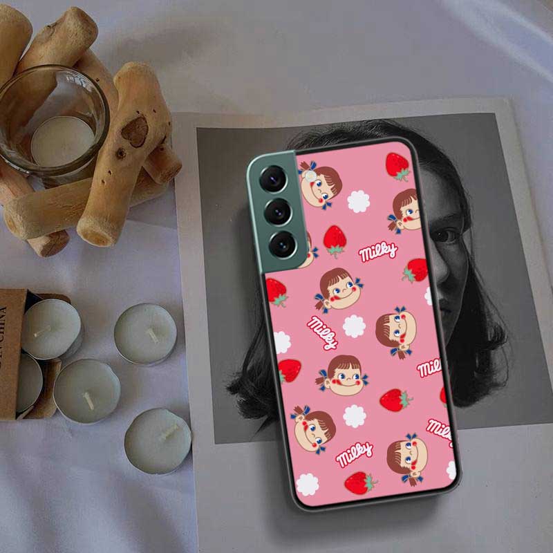 F-Fujiya M-Milky P-Peko C-chan Cartoon Phone Case For Samsung Galaxy S22 S25 Ultra S21 S10 Plus S26 Edge S20 S23 S24 FE Cove