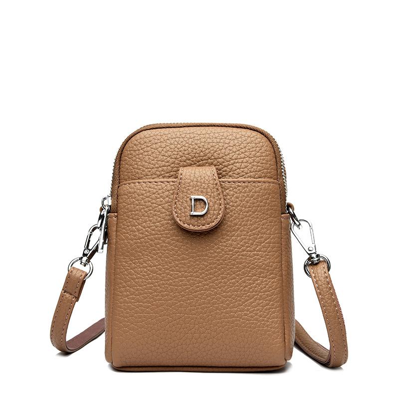 

Кошелек для мобильного телефона с узором личи, двухслойная сумка через плечо, простая сумка на одно плечо хаки