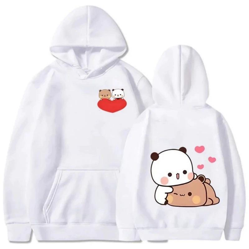 Bubu and Dudu Panda Aesthetic Pattern Funny Kawa Spring and Autumn Men's Fashionable Casual Versatile Hooded Sweatshirt
