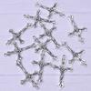 5pcs Silver Color Cross Pendant For Women Men Accessories Crosses Charm Handmade Earring Necklace Anklet Supplies Christ Pendant