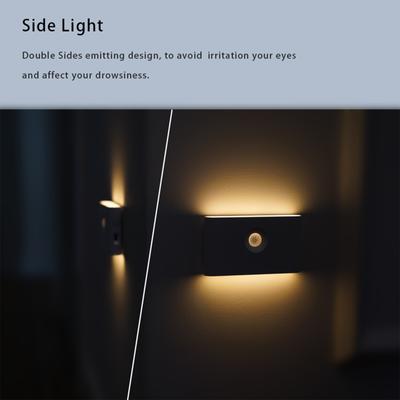 Luz nocturna con sensor inteligente, cuerpo LED, luz magnética inalámbrica recargable tipo c infrarroja