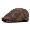 Print Beret Autumn Winter Thick Warm Forward Cap Men Big Head Circumference Newsboy Cap