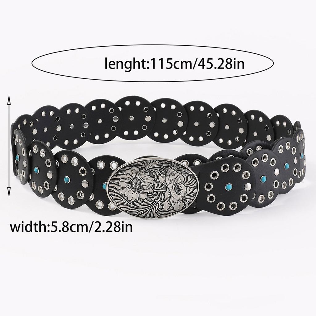 Korsettgürtel mit gravierter Schnalle für Kleider, ausgehöhlte Öse, breiter Taillengürtel, Subkultur-Hosengürtel, Y2K Hot Girl-Gürtel, Hüftgurt