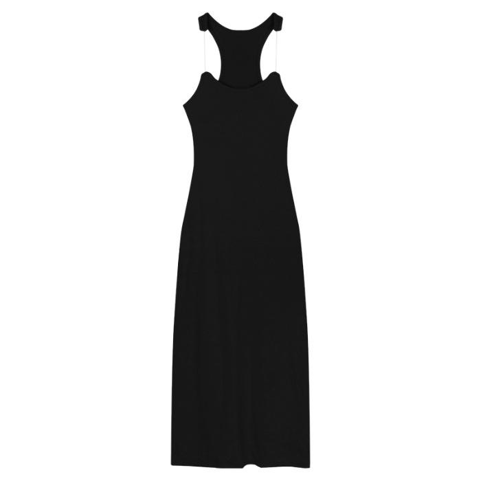 New invisible shoulder strap suspender dress women's clothing summer spice girl sexy skirt temperament hip skirt long dress