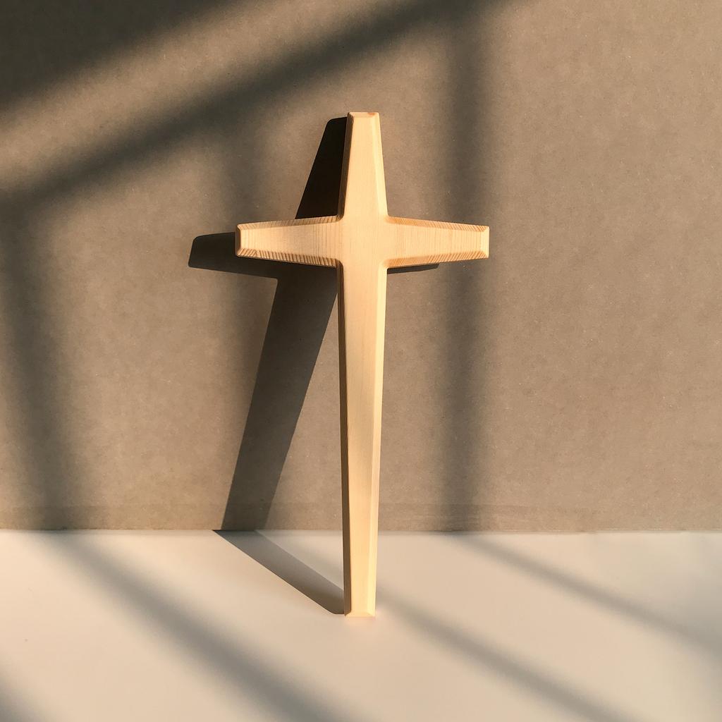 Kiefer Morgenstern 33cm Wandkreuz Zum Aufhängen an der Wand Massivholz Handwerk Holzkreuz für Wandkreuze für Heimdekoration christliche Geschenke