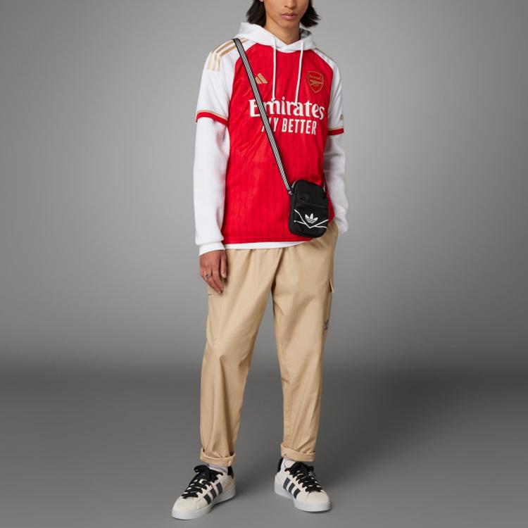 Adidas Camiseta Local Arsenal 23/24 Manga Corta Deportiva con Estampado de Patrón de Letras Tops para Hombre Rojo HR6929