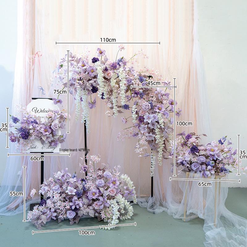 Purple Themed Wedding Arch Decoration: European Style Artificial Floral Art