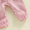 Citgeett Spring Valentine's Day Infant Baby Girl Romper Long Sleeve Heart Print Jumpsuit Headband Clothes
