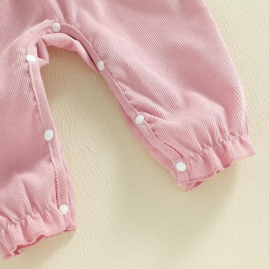 Citgeett Spring Valentine's Day Infant Baby Girl Romper Long Sleeve Heart Print Jumpsuit Headband Clothes