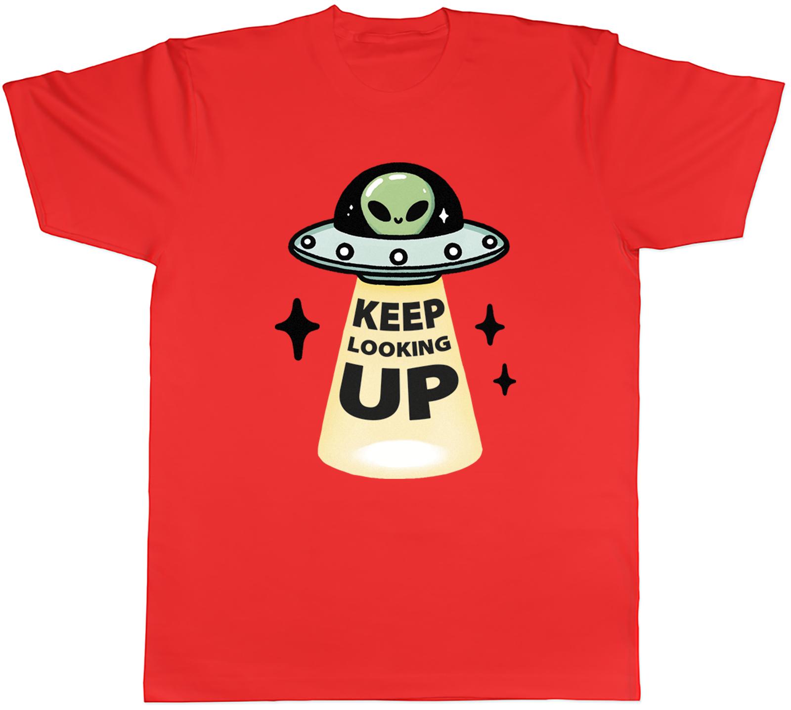 Funny UFO Alien Unisexs TShirt Keep Looking Up Extraterrestrial Tee Gift S