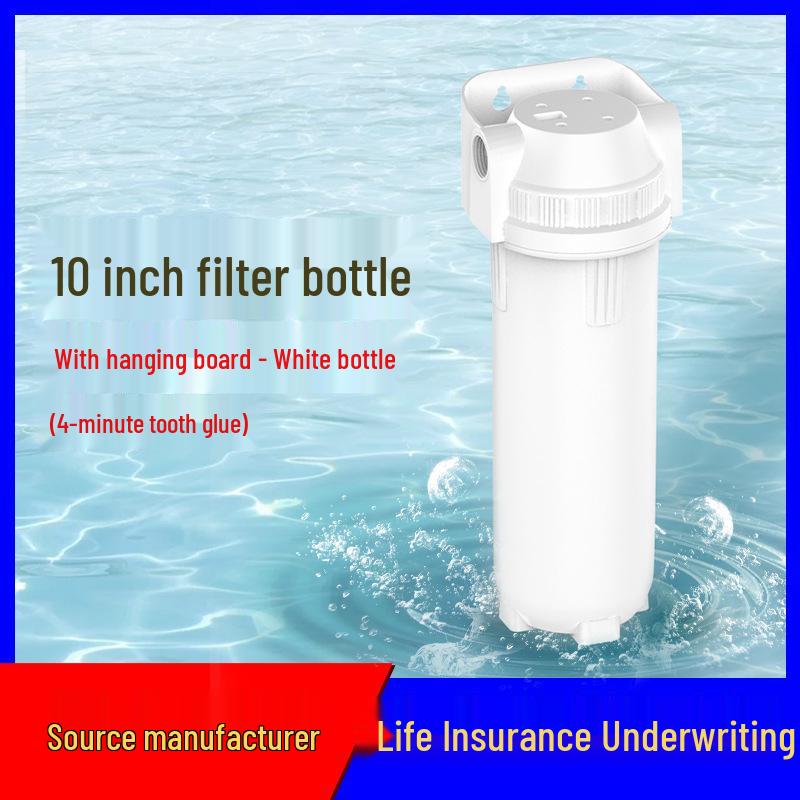 10-inch Transparent Explosion-Proof Water Purifier Filter Housing with PP Cotton Filter, Available in 2/3/4 Inch Ports.