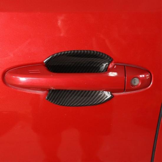 4pc For Toyot@ Tacoma 2016-23 Carbon Fiber Car Side Door Handle Bowl Cover Trim