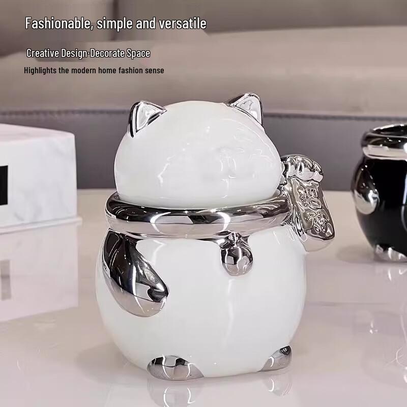 Ceramic Lucky Cat Toothpick and Floss Holder