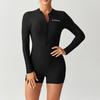 Women S Long Sleeve One Piece Swimsuit Surfing Diving Flat Leg Swimwear