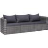 Outdoor Sofa In Braided Resin - Grey - 72 X 72 X 63 Cm