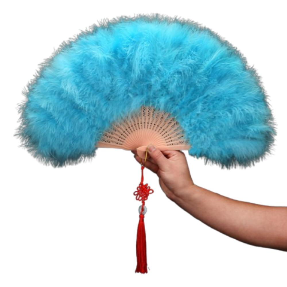 Chinese Handheld Feather Fan Colorful Show Dance Fan Art Fans Cosplay Props Fan  Home Decoration