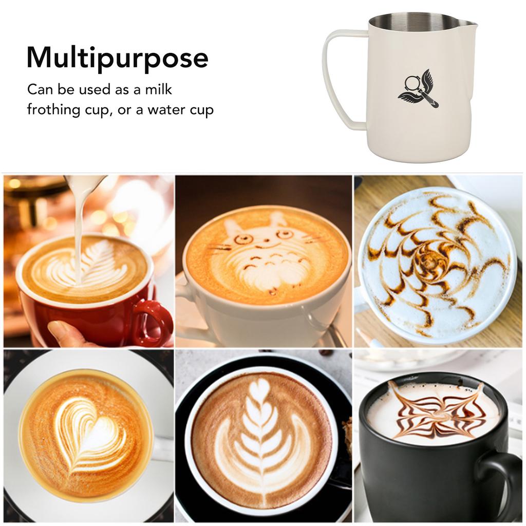 Frothing Cup Prevent Spilling 304 Stainless Steel Milk Frothing Pitcher with Handle for Coffee Making 600ml