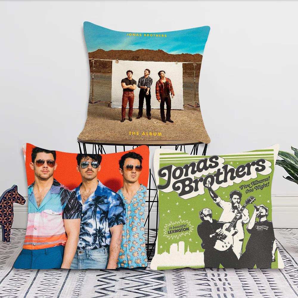 Band J-Jonas B-Brothers Pillow Case Square Pillow Bedroom Sofa Leisure Comfort Cushion Car Living Room Home Decoration 40X40