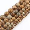 Picture Stone Bead Round Spacer Loose Beads for DIY Handmade Jewelry Making Accessories