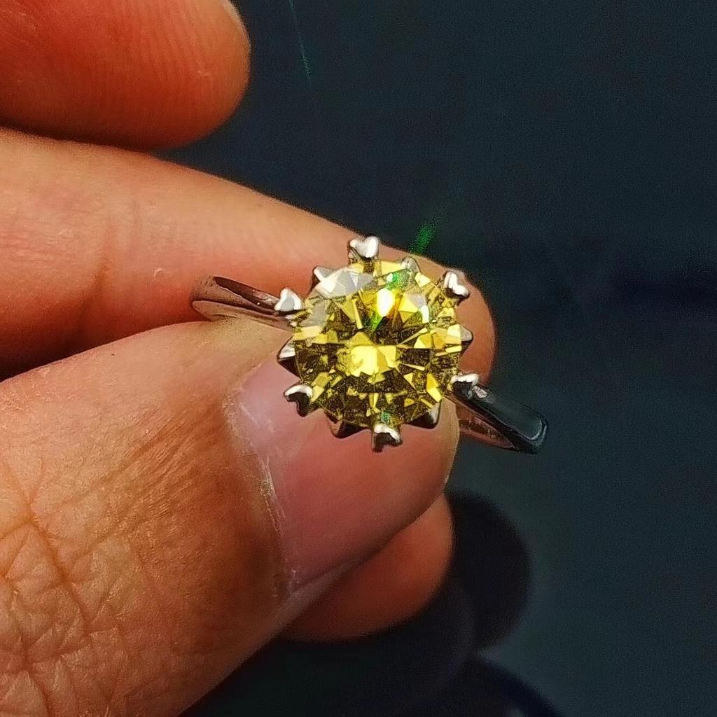 Jewelry Diamond Ring Women'S Classic Six-Claw Snowflake Ring Couple Ring Purple Diamond Ring