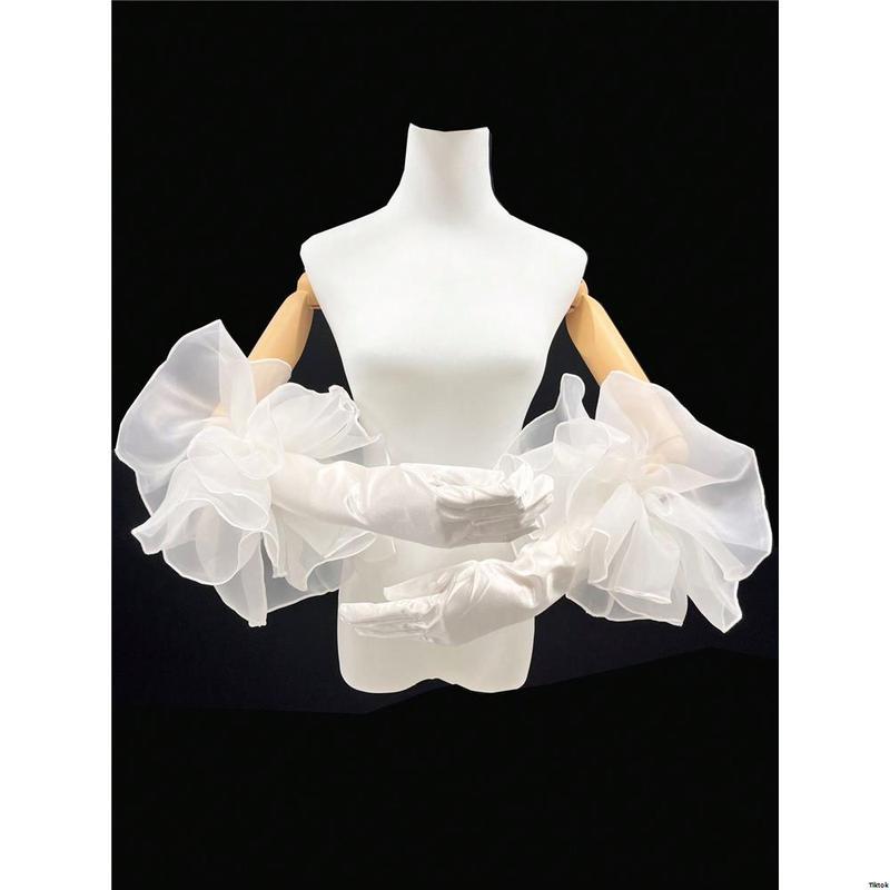 New arrival adult gloves, long style suitable for weddings Package finger белый