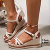 Fashion Summer Bohemian Beach Platform Wedge Sandals for Women Open Toes Woman Slides Adjustable Buckle Strap Women Slippers