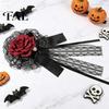 Theme Party Hair Decorations Rose Bow Clip, Lace Pearl Hairpin, Lolita Gothic Bowknot Retro Wedding Pieces Hairpin for Women Bride Cosplay Birthday