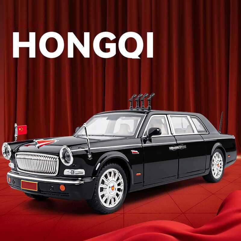 1/24 HONGQI L5 Military Parade Car Alloy Die Cast Toy Car Model Sound and Light Children's Toy Collectibles Birthday Gift