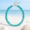 Adjustable Collarbone Necklace with Bold Rounded Resin Beads, Lobster Clasp, Extension Chain and Gold-Tone Spacers