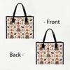 Halloween Themed Tote Bag Portable Casual Canvas Shopping Handbag for Daily Use