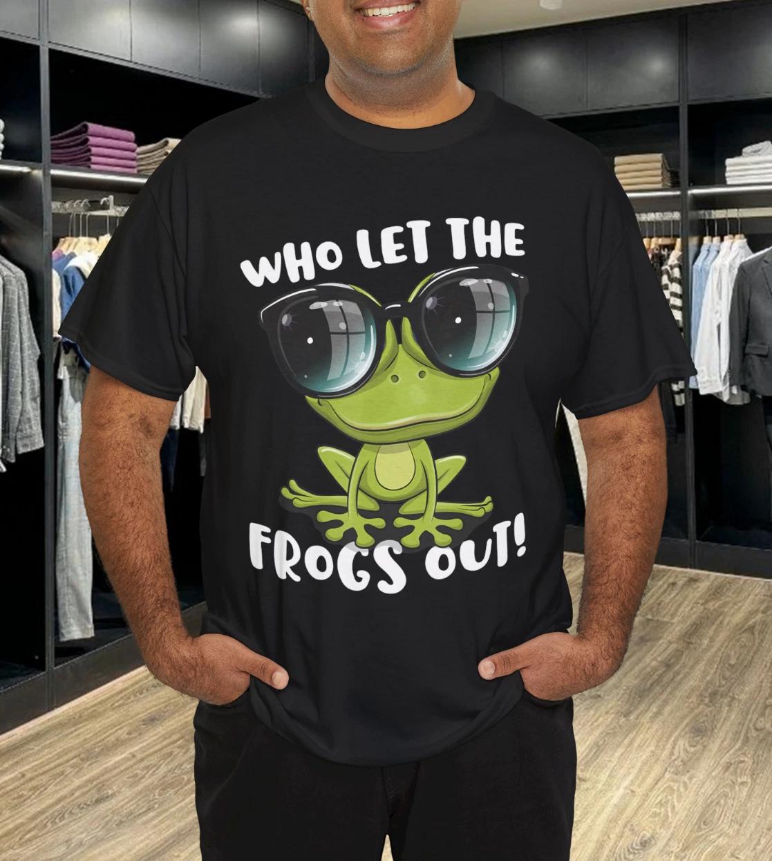 Смешная рубашка на Песах «Кто выпустил лягушек?» Еврейская футболка для Седера XL