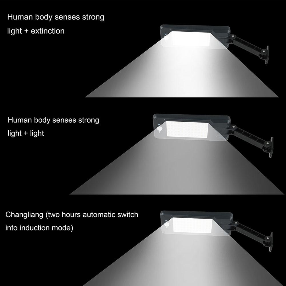 60LEDs IP65 Waterproof White Light 6500K Remote Control Body Induction Solar Wall Light