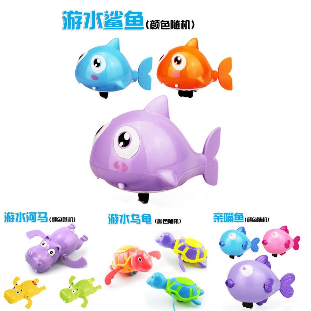 Children's Cute Swimming Turtle Wind-up Toy With Chain Bath Toy Baby Water Play Toy Night Market Stall