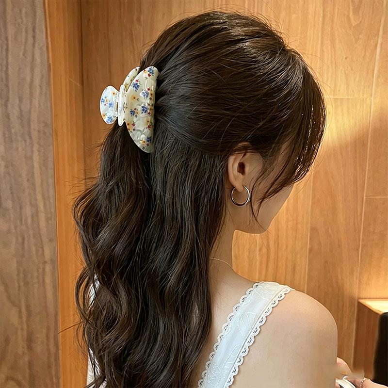 Korean High Quality Acetate Floral Patterns Hair Claw For Women Girls Sweet Hair Ornament Claw Clip Hair Clip Hair Accessories