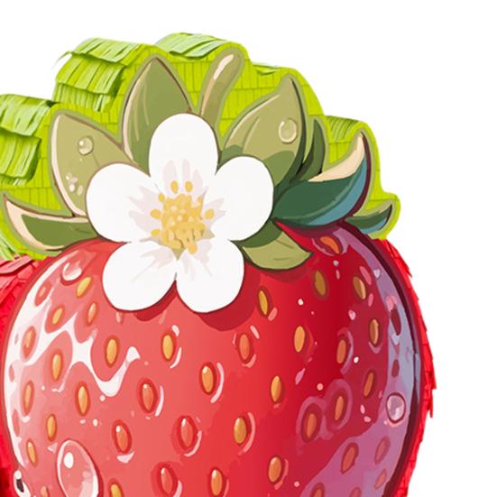 Strawberry Pinata Red Berry Pinata with Blindfold Bat Confetti Summer Fruit Themed Birthday Party Decoration for Kids Baby Shower Supplies